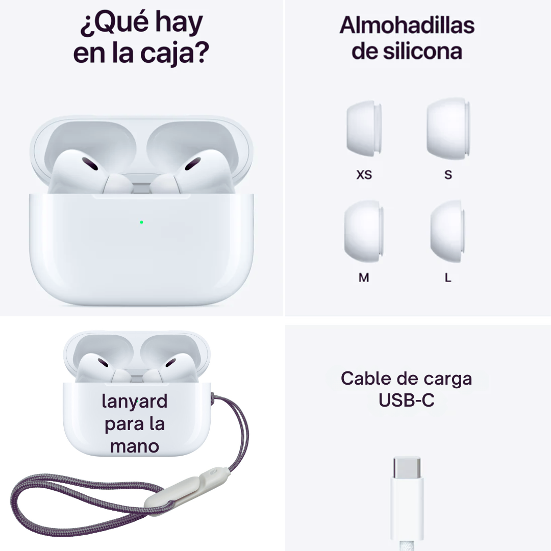 COMBO: AIRPODS PRO 2 CON CANCELACION DE RUIDO😎 + FORRO DE DISEÑO 😍