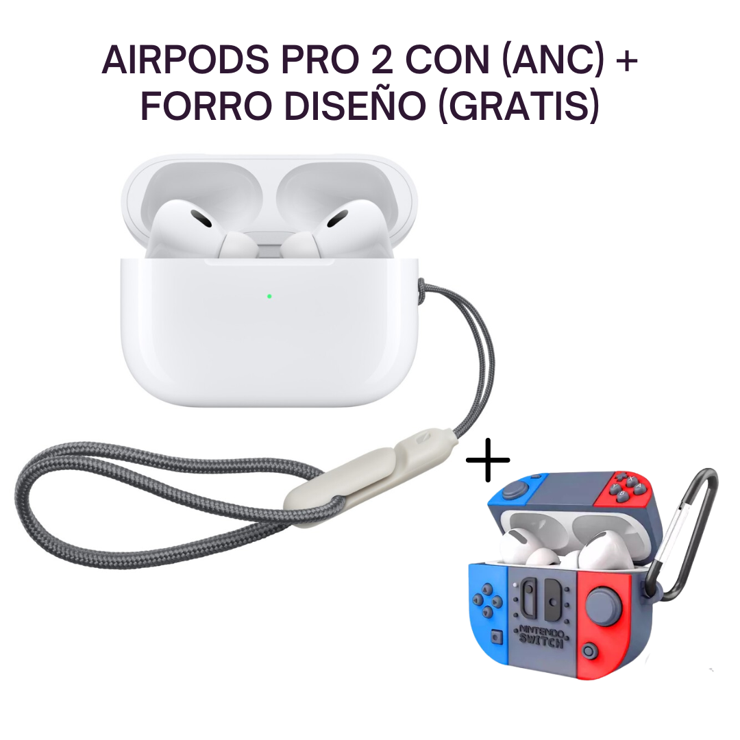 COMBO: AIRPODS PRO 2 CON CANCELACION DE RUIDO😎 + FORRO DE DISEÑO 😍