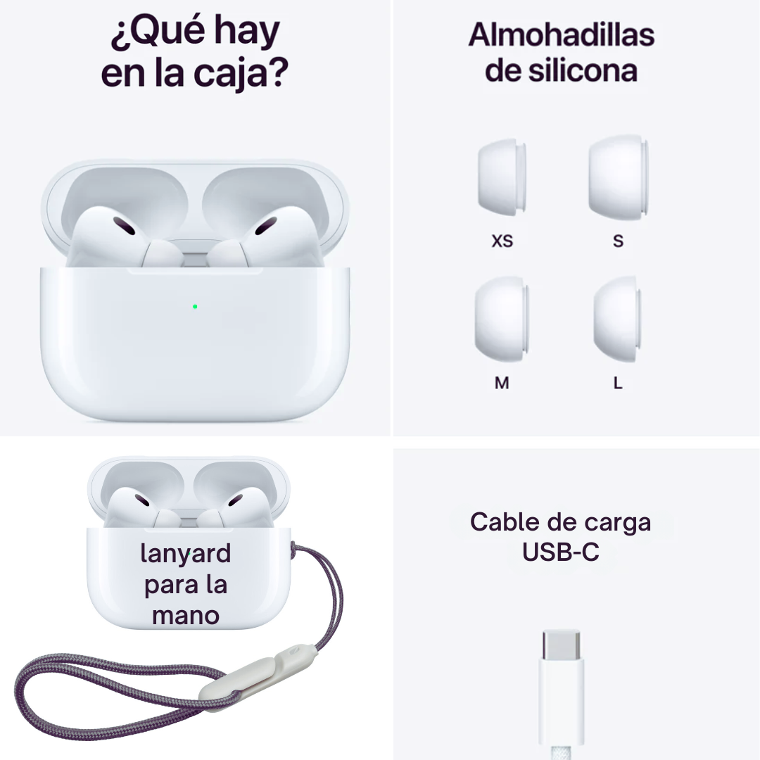 COMBO:  AIRPODS PRO 2 CON CANCELACION DE RUIDO😎 + FORRO DE DISEÑO 😍